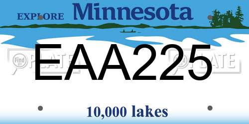 EAA225 Minnesota License Plate