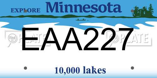 EAA227 Minnesota License Plate
