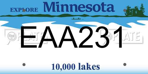 EAA231 Minnesota License Plate