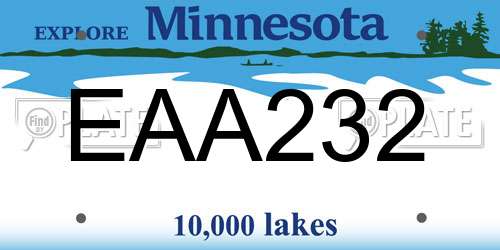EAA232 Minnesota License Plate