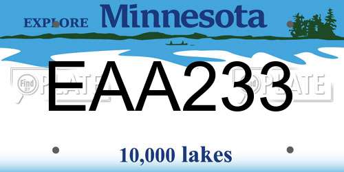 EAA233 Minnesota License Plate