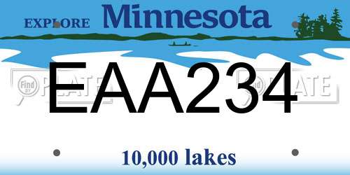 EAA234 Minnesota License Plate