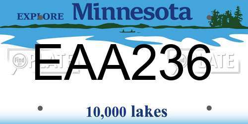 EAA236 Minnesota License Plate
