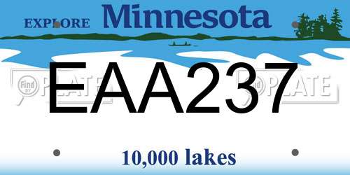 EAA237 Minnesota License Plate