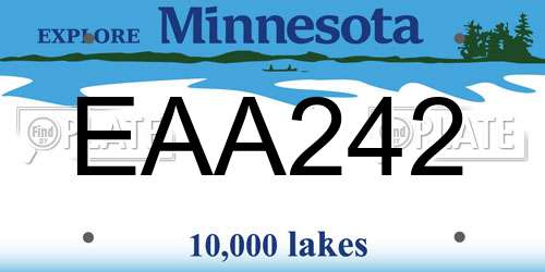 EAA242 Minnesota License Plate