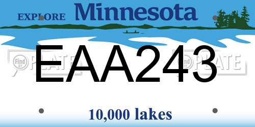 EAA243 Minnesota License Plate