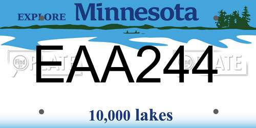 EAA244 Minnesota License Plate