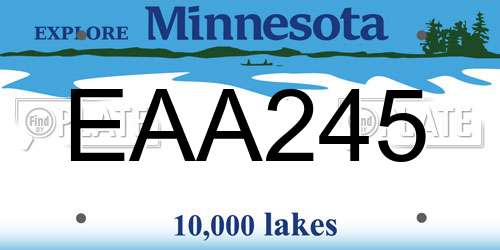 EAA245 Minnesota License Plate