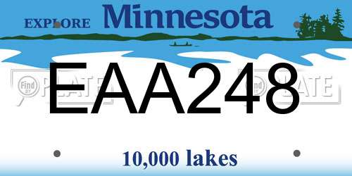 EAA248 Minnesota License Plate
