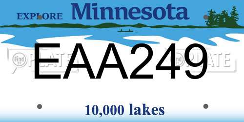 EAA249 Minnesota License Plate