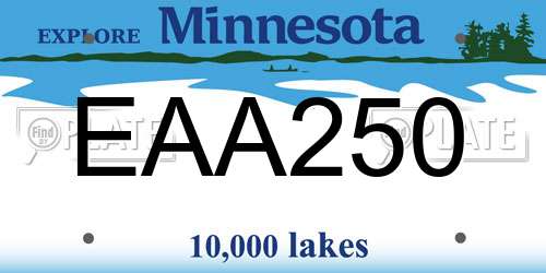 EAA250 Minnesota License Plate