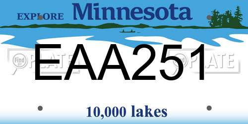 EAA251 Minnesota License Plate