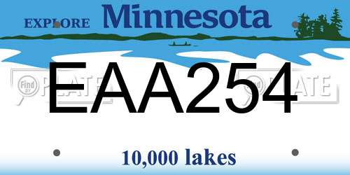 EAA254 Minnesota License Plate