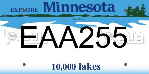 EAA255 Minnesota License Plate