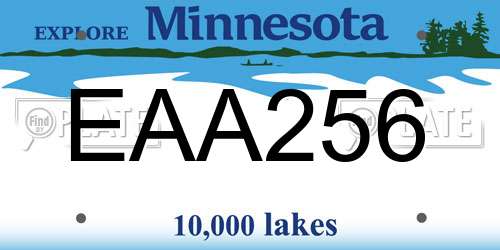 EAA256 Minnesota License Plate