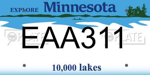 EAA311 Minnesota License Plate