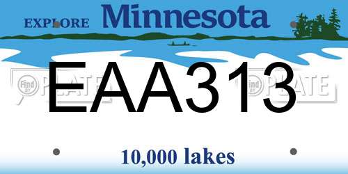 EAA313 Minnesota License Plate