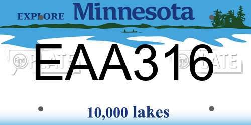 EAA316 Minnesota License Plate