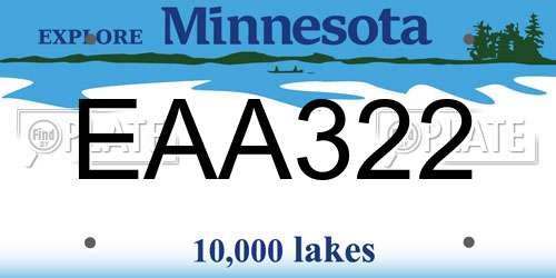 EAA322 Minnesota License Plate