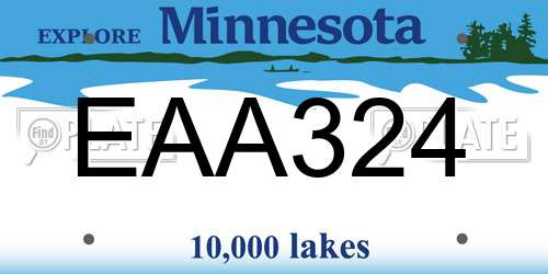 EAA324 Minnesota License Plate