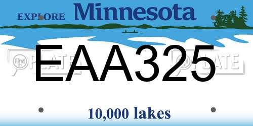 EAA325 Minnesota License Plate