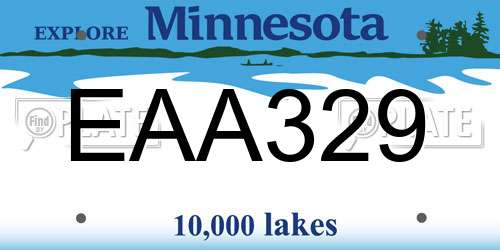 EAA329 Minnesota License Plate