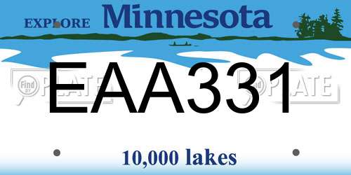 EAA331 Minnesota License Plate