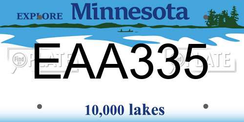 EAA335 Minnesota License Plate