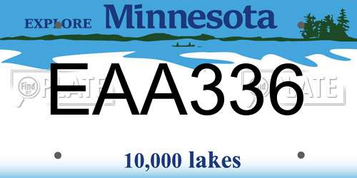 EAA336 Minnesota License Plate