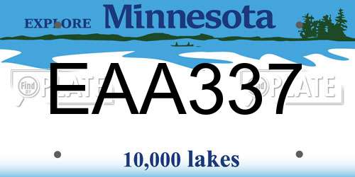EAA337 Minnesota License Plate