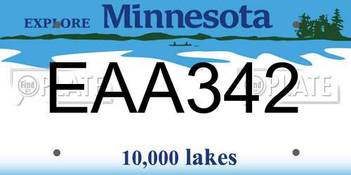 EAA342 Minnesota License Plate