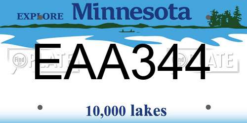EAA344 Minnesota License Plate
