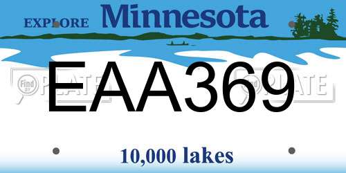 EAA369 Minnesota License Plate