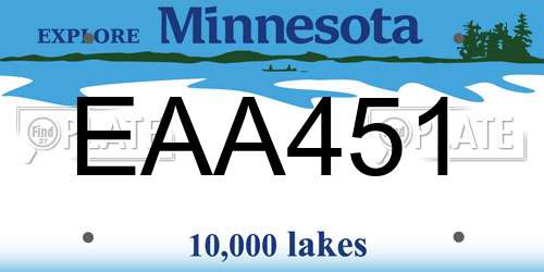EAA451 Minnesota License Plate