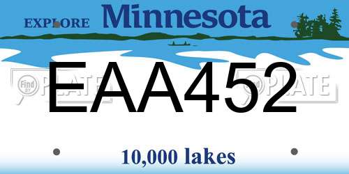 EAA452 Minnesota License Plate