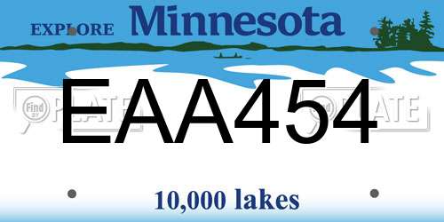EAA454 Minnesota License Plate