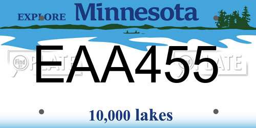 EAA455 Minnesota License Plate