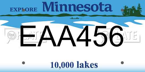 EAA456 Minnesota License Plate