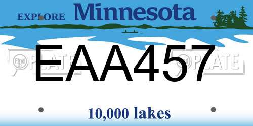 EAA457 Minnesota License Plate
