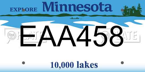 EAA458 Minnesota License Plate
