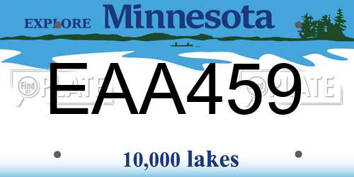 EAA459 Minnesota License Plate