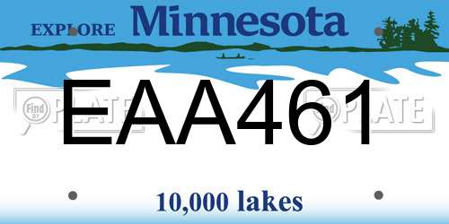 EAA461 Minnesota License Plate