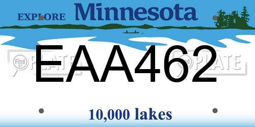 EAA462 Minnesota License Plate