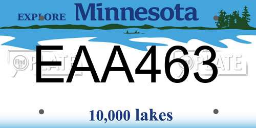EAA463 Minnesota License Plate
