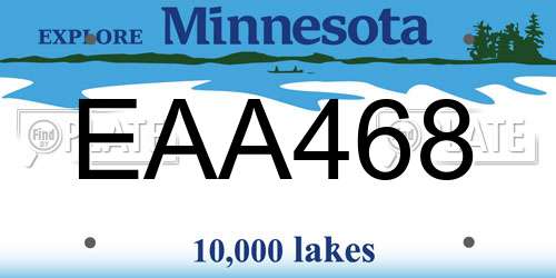 EAA468 Minnesota License Plate