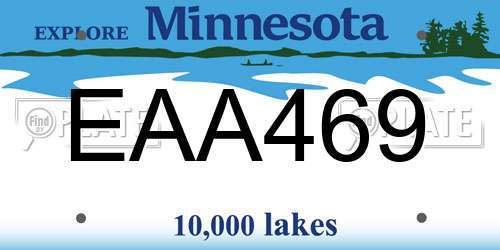 EAA469 Minnesota License Plate