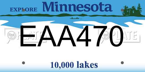 EAA470 Minnesota License Plate