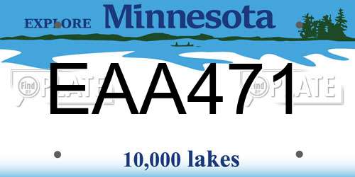 EAA471 Minnesota License Plate