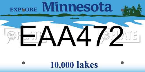 EAA472 Minnesota License Plate