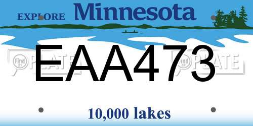 EAA473 Minnesota License Plate